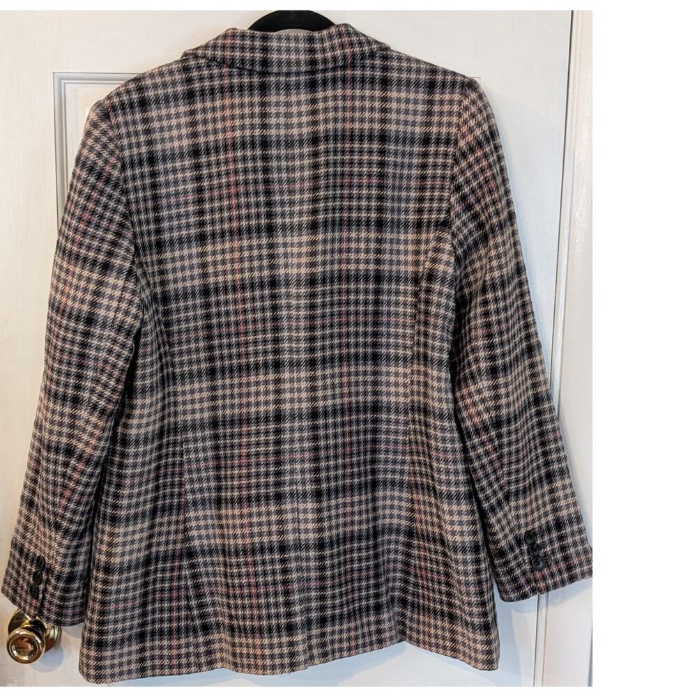 Talbots Tweed Check Double-Breasted Jacket Size 12 - Picture 2 of 7